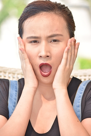 Startled Female Womanの写真素材