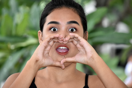 Minority Teen Girl Shoutingの写真素材