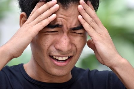 Stressful Diverse Male Personの写真素材