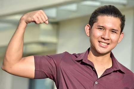 Strong Handsome Asian Personの写真素材