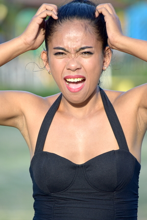 Young Female And Anxietyの写真素材