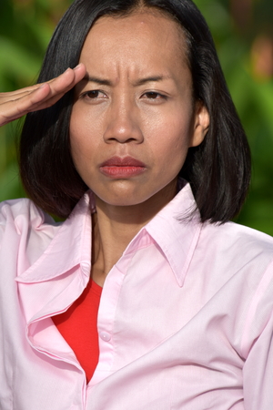 Adult Female Salutingの写真素材