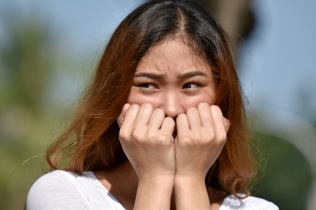 Pretty Diverse Female And Fearの写真素材