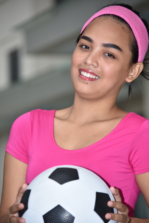Athletic Diverse Female Volleyball Player Smilingの写真素材