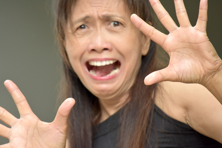 Fearful Retired Diverse Personの写真素材