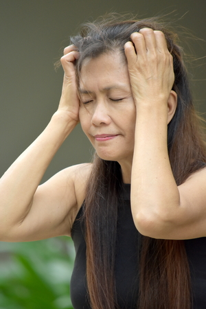 Dementia And Old Female Seniorの写真素材