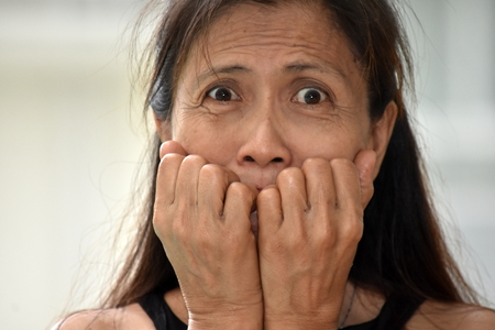 Filipina Female Senior And Fearの写真素材