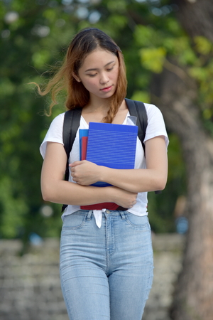 Depressed Girl Studentの写真素材