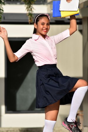 Fun Youthful Girl Studentの写真素材