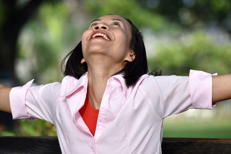 Asian Female And Freedomの写真素材