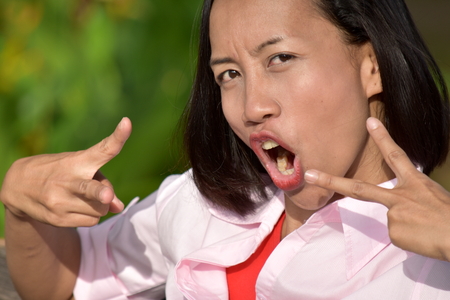 Fun Attractive Filipina Femaleの写真素材