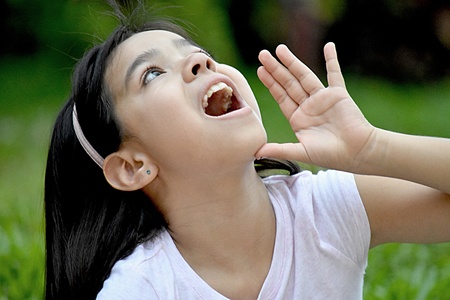 Pretty Diverse Female Yellingの写真素材