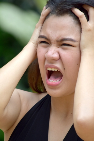 Anxious Female Womanの写真素材