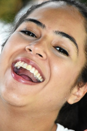 Cute Colombian Girl Laughingの写真素材