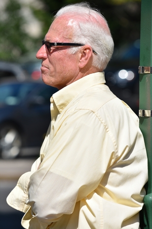 Serious Old Senior Personの写真素材