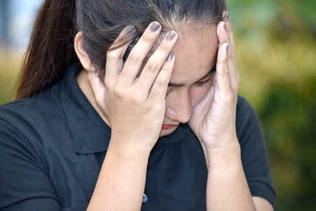 A Female And Depressionの写真素材