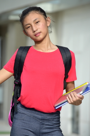 A Female Student Posingの写真素材