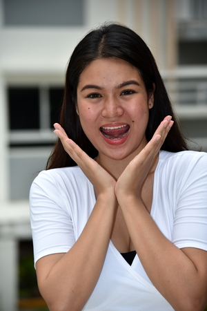 A Surprised Attractive Femaleの写真素材