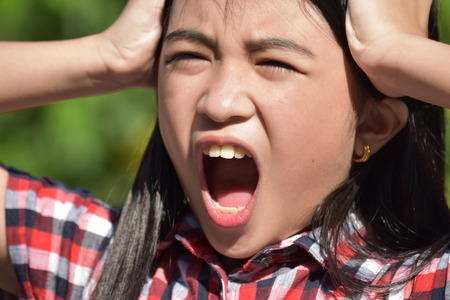 Stressed Beautiful Diverse Femaleの写真素材