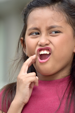 A Girl With Toothacheの写真素材