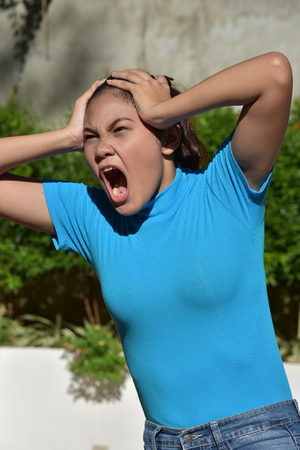 Anxious Attractive Filipina Personの写真素材