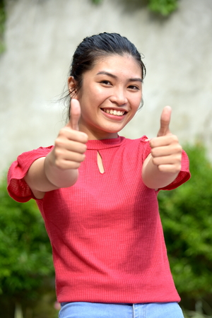 Youth With Thumbs Upの写真素材