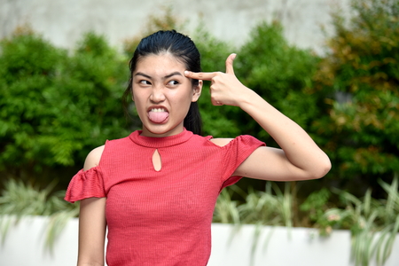 Crazy Youthful Asian Personの写真素材