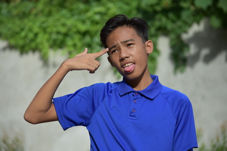 A Boy Committing Suicideの写真素材