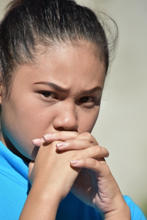 Pretty Asian Female Prayingの写真素材
