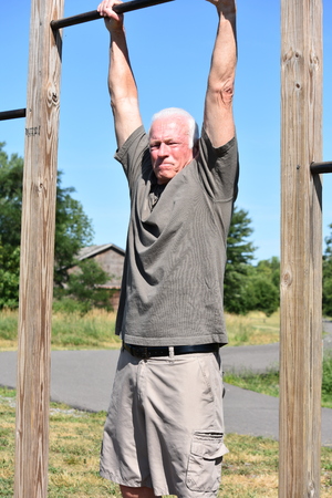 Retired Senior Veteran And Failure Exercisingの写真素材