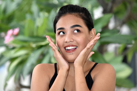 Surprised Pretty Filipina Personの写真素材