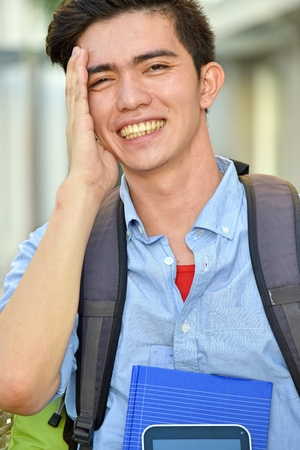 Asian Boy Student Smilingの写真素材