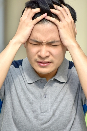 An Anxious Diverse Maleの写真素材