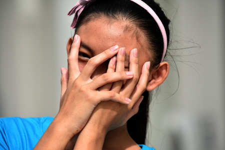 A Fearful Youthful Femaleの写真素材