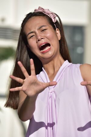 A Fearful Adult Femaleの写真素材