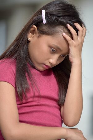 Unhappy Youthful Diverse Femaleの写真素材