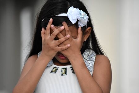 Shameful Pretty Female Adolescentの写真素材