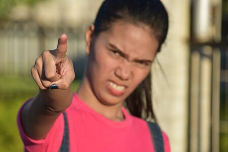 Mad Youthful Diverse Womanの写真素材