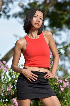 A Posing Asian Womanの写真素材