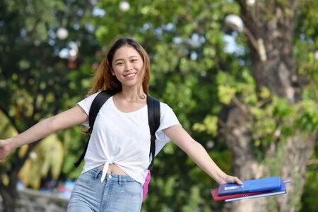 Female Student Having Funの写真素材