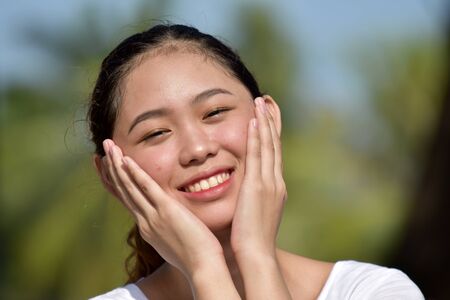 Pretty Youthful Asian Adult Femaleの写真素材