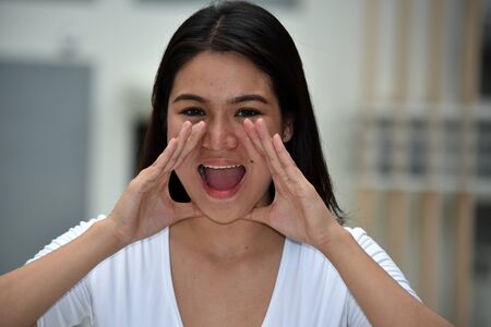 A Shouting Youthful Female