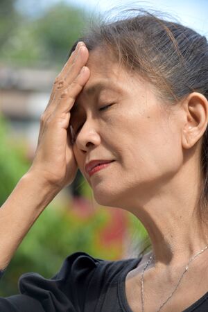 A Depressed Minority Female Seniorの写真素材
