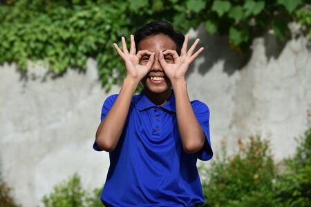 An A Teenage Male Searchingの写真素材