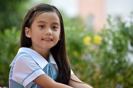 A Smiling Catholic Minority Female Studentの写真素材