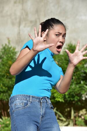 An Attractive Female And Fearの写真素材