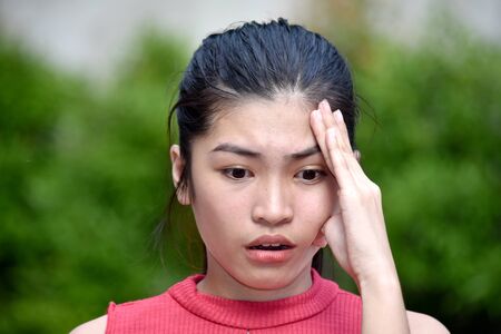 A Female Youngster And Anxietyの写真素材