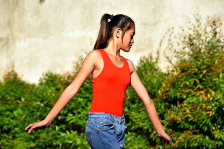 A Beautiful Diverse Teenage Female Dancingの写真素材