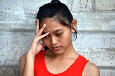 A Diverse Girl And Sadnessの写真素材