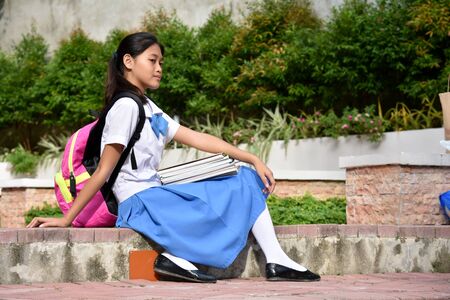 A Girl Student Wearing Skirtの写真素材